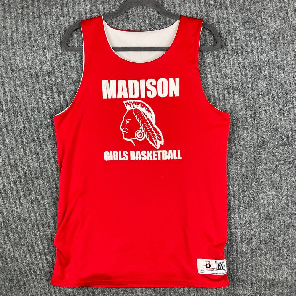 Badger Sport Mens Jersey Medium Red Madison Basketball Sleeveless TankTop Sports